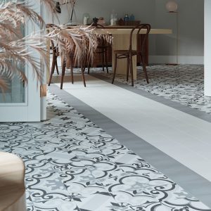 Marrakesh Grey Tile in High Gloss for Floor Tile 18.6x18.6cm