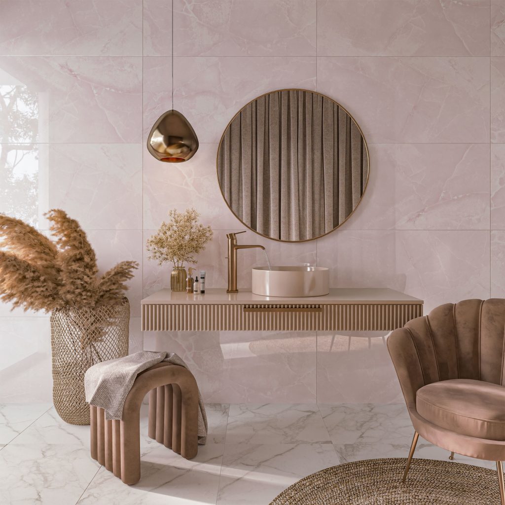 pink onyx tiles bathroom wall floor tiles