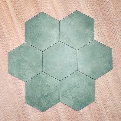 green hexagon tiles floor tiles wall tiles