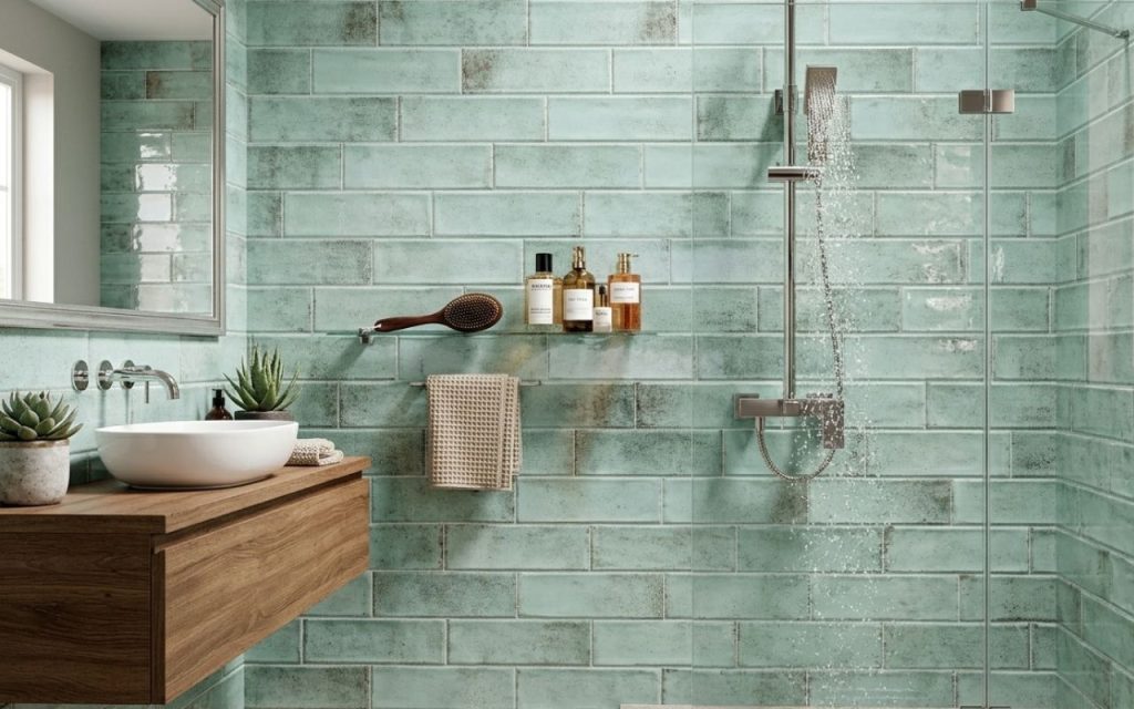 light green bathroom tiles