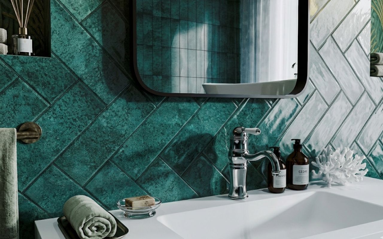 dark green tiles